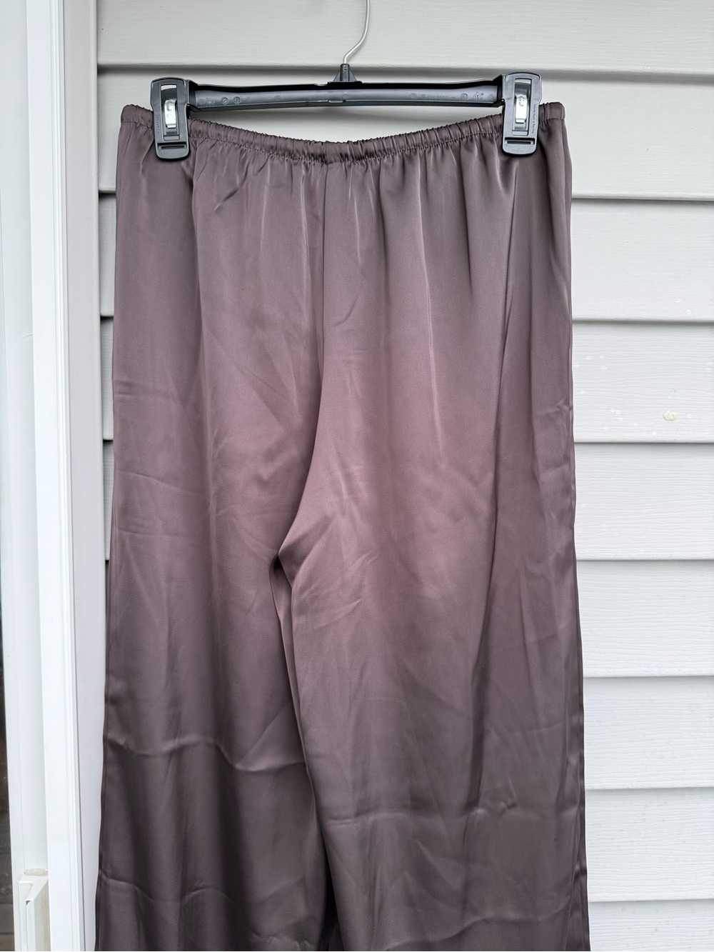 Brown Satin Elastic Drawstring Pants - Picture 2 of 5
